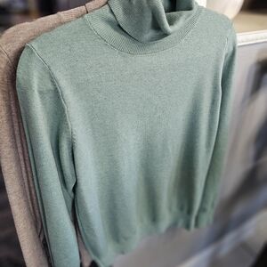 Mint Green & Light Tan Turtle Neck Sweaters! New In Bag! Size Small! 2 Sweaters